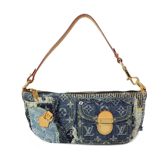 Louis Vuitton Handbags - Louis Vuitton Monogram Denim Patchwork Pouch Bag Blue